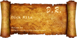 Dick Rita névjegykártya